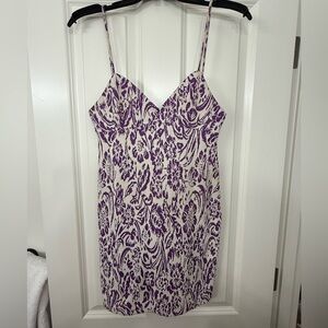 Zara Purple and Cream Patterned Dress